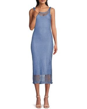 Amanda Uprichard Shivonne Knit Bodycon Midi Dress - Blue