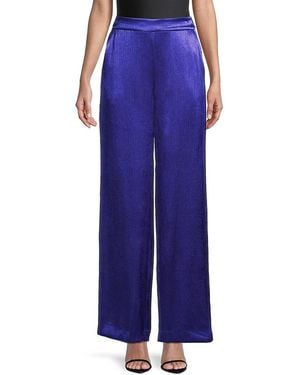 Kobi Halperin Alyssa Crinkle Satin Wide Leg Trousers - Purple