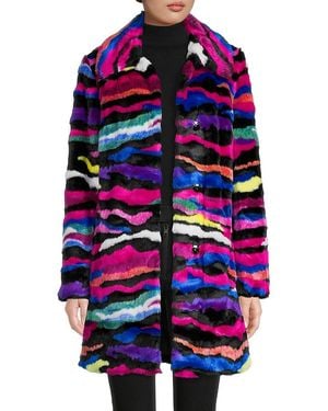 Karl Lagerfeld Faux Fur Coat - Blue