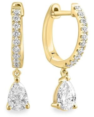 Effy 14K & 0.85 Tcw Lab Grown Diamond Huggie Earrings - Metallic