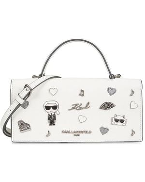 Karl Lagerfeld Jacqueline Leather Convertible Wallet - White