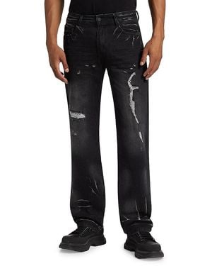 RTA Jonas Worn-Out Straight-Leg Jeans - Black