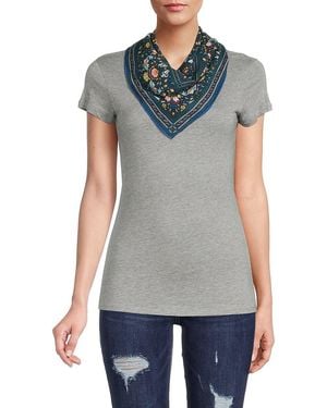 Saachi Floral Scarf - Grey
