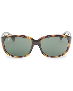 Ray-Ban Rb4161710 58Mm Square Sunglasses - Green