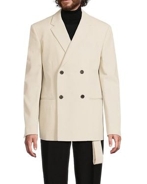 Off-White c/o Virgil Abloh Double-Breasted Virgin Wool Blazer - Natural