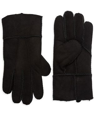 Portolano 'Faux Fur Lined Suede Gloves - Black