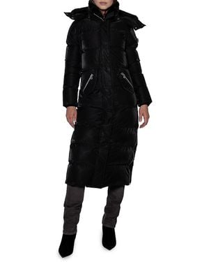 Woodpecker Faux Fur Longline Puffer Parka - Black
