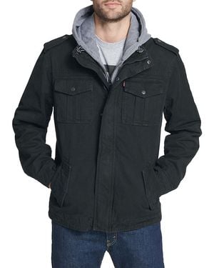 Levi's Faux Shearling Lined Bib Utility Jacket - Black