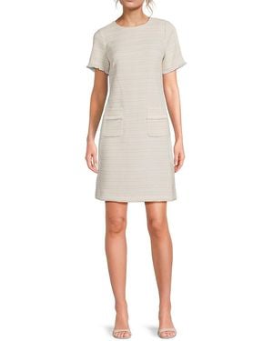 Tommy Hilfiger Short Sleeve A-Line Minidress - Natural