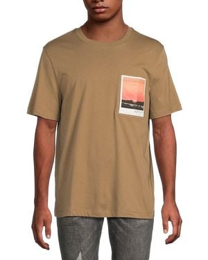 Helmut Lang Graphic Patch Pocket Cotton T-Shirt - Natural