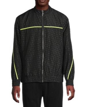 RTA Melvin Logo Print Windbreaker Jacket - Black