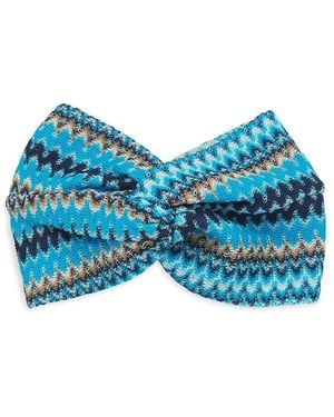 Missoni Zigzag Knit Headband - Blue