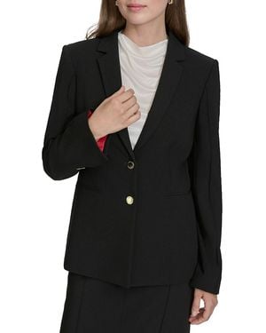 Halston Notch Lapel Classic Fit Blazer - Black