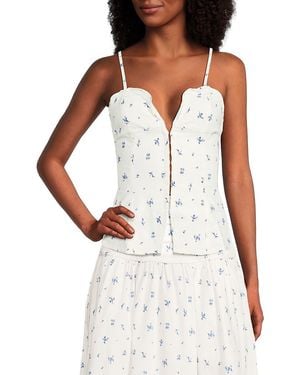 WeWoreWhat Ruffle Corset Top - White