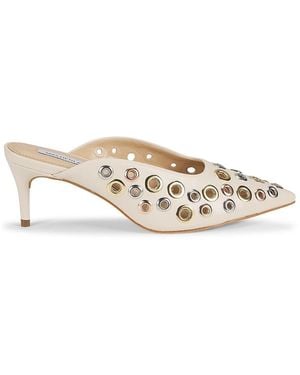 Saks Fifth Avenue 60Mm Grommet Leather Mules - Natural