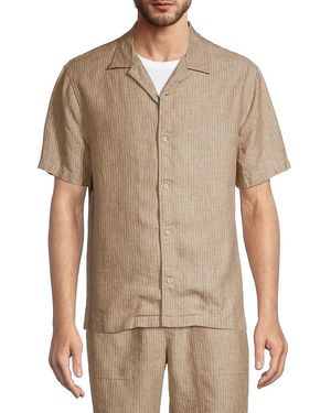 Vince Stripe Hemp Button-Down Shirt - Natural