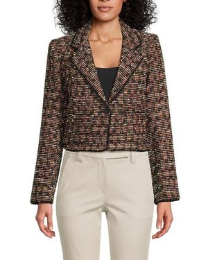 Le Superbe Lennon Tweed Cropped Jacket - Black