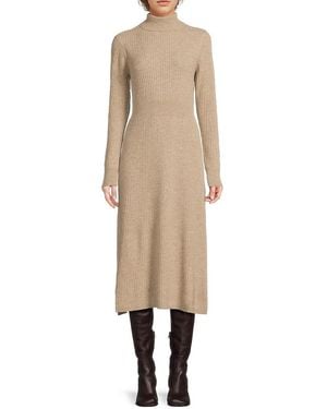 10 Crosby Derek Lam Wool Turtleneck Midi-Dress - Natural