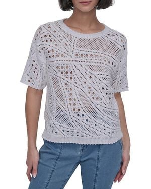 DKNY Open-Knit Sweater - White