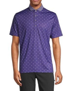Greyson Skull Logo Print Polo - Purple