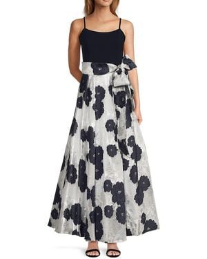 Eliza J Floral Burnout Maxi Dress - White