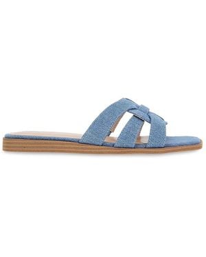 BCBGeneration Meltem Open Toe Flat Sandals - Blue