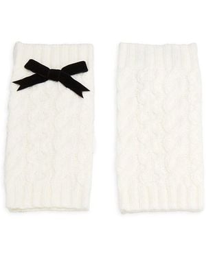 Kate Spade Cableknit Bow Arm Gloves - White