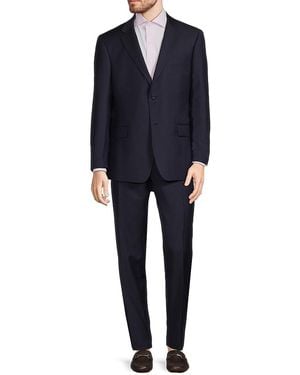 Saks Fifth Avenue Modern-fit Wool-blend Suit - Blue