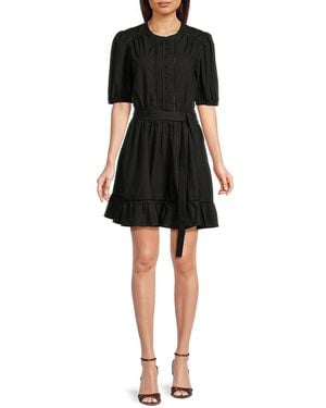 Ba&sh Jordan Belted Mini Fit & Flare Dress - Black