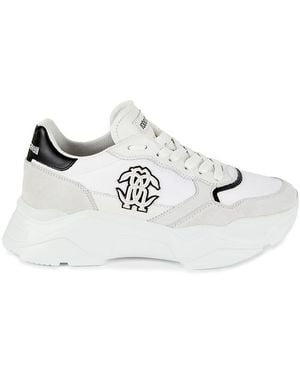 Roberto Cavalli Low Top Leather Chunky Sneakers - White