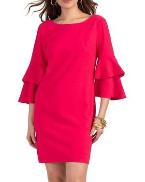 Trina Turk Leona Tiered Bell-Sleeve Minidress - Pink