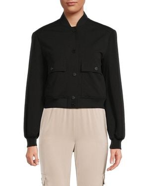 Calvin Klein Cropped Bomber Jacket - Black