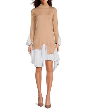 Avantlook Irregular Stitch Knit Dress - White