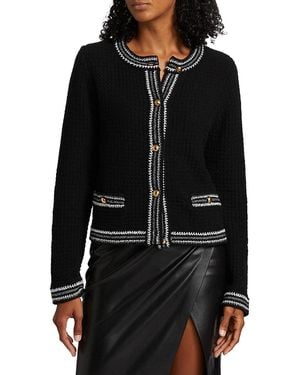 Design History Contrast-Trim Cardigan - Black