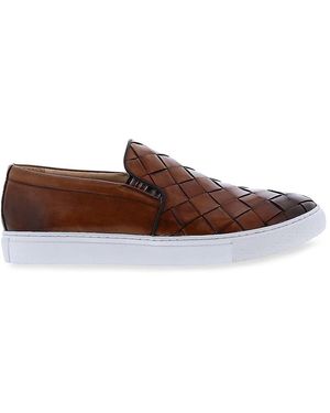 Robert Graham Erosion Slip On Woven Leather Trainers - Brown