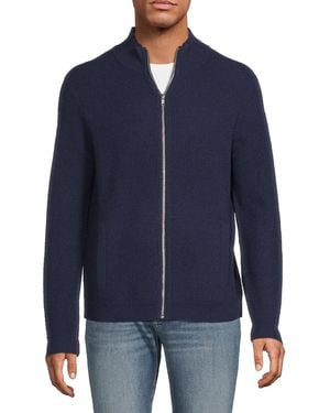 Magaschoni 'Solid Cashmere Zip Cardigan - Blue