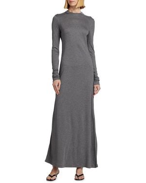 TOTEME Long-Sleeve Jersey Maxi Dress - Grey