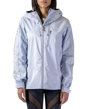 Woodpecker Logo Iridescent Rain Jacket - Blue