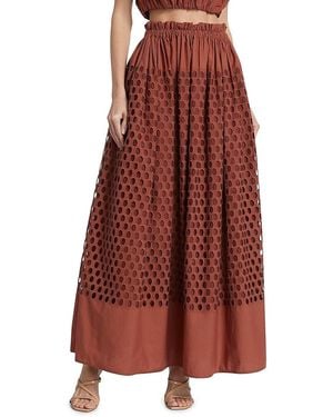 A.L.C. A. .C. Flora Eyelet Maxi Skirt - Red