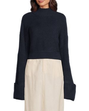 WeWoreWhat Rib-Knit Cropped Jumper - Blue
