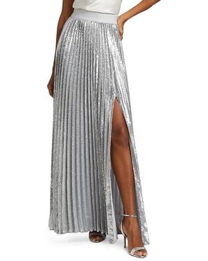 Alice + Olivia Alice + Olivia Ivey Sequined Pleated Maxi Skirt - Metallic