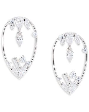 Adriana Orsini Rhodium Plated Sterling Silver & Cubic Zirconia Drop Earrings - White