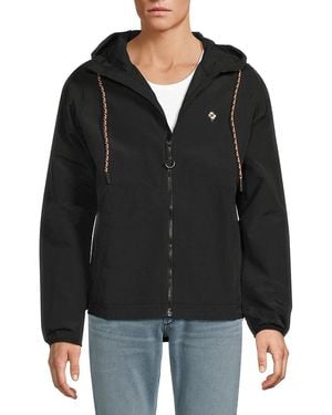 Marcelo Burlon Hooded Windbreaker Jacket - Black