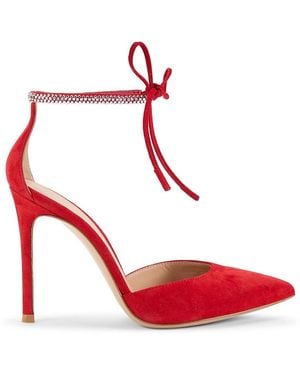 Gianvito Rossi 100Mm Studded Leather Pumps - Red