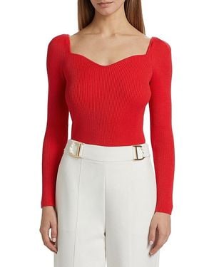 Tahari The Soraya Rib-Knit Jumper - Red