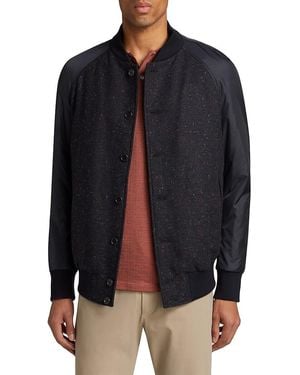Saks Fifth Avenue Collection Nep Wool Bomber Jacket - Blue