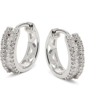 Saks Fifth Avenue 14K 0.25 Tcw Diamond Huggie Earrings - White