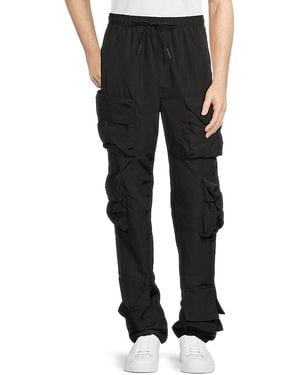 American Stitch Double Cargo Pocket Flat Front Trousers - Black