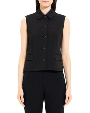 Theory Tailored Wool-Blend Vest - Black