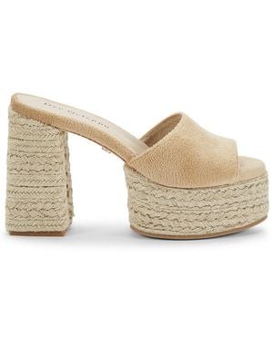 Dee Ocleppo Sunset 115mm Velvet Platform Espadrille Sandals - Natural